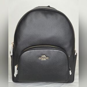 NWT Coach Black Leather Court Backpack In Large